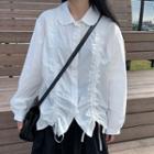 Drawcord Shirt / Plain Midi Skirt