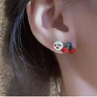 3 Pair Set: Bear / Cherry Alloy Earring (various Designs) 1 Pair - Gold - One Size
