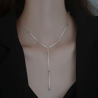 Bead Pendant Y Sterling Silver Necklace