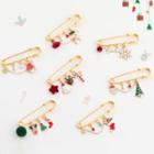 Christmas Safety Pin Brooch (various Designs)