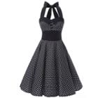 Sleeveless Dotted Cocktail Dress