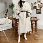 Double-button Dumble Coat With Belt Ivory - One Size