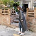 Oversized Boxy Long Coat Dark Gray - One Size