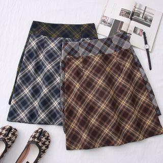 Argyle High-waist Mini Skirt