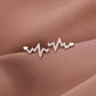 Heartbeat Sterling Silver Earring 1 Pair - Silver - One Size