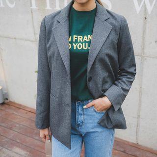 Single-breasted Slit-sleeve Jacket