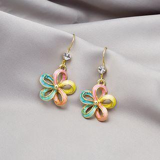 Flower Glaze Earring 1 Pair - E2737 - Pink & Blue - One Size