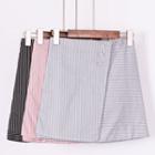 Striped Wrapped A-line Skirt