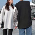 Couple Matching Plaid Panel Pullover