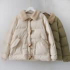Fleece-collar Toggle Padded Coat