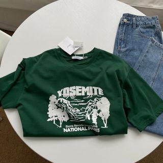 Short Sleeve Forest Print Tee
