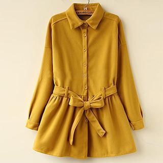 Tie-waist Coatdress
