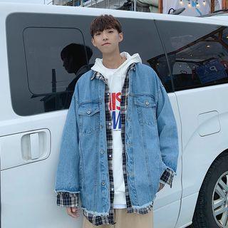 Loose-fit Mock Two-piece Denim Jacket