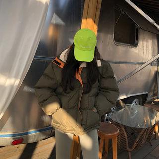 Pocket-detail Padded Jacket Khaki - One Size