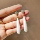 Water Drop Earring 1 Pair - White - One Size