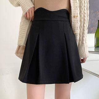 Accordion Pleat A-line Mini Skirt
