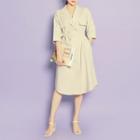 Linen Blend Trench Coatdress