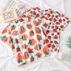 Strawberry-print T-shirt