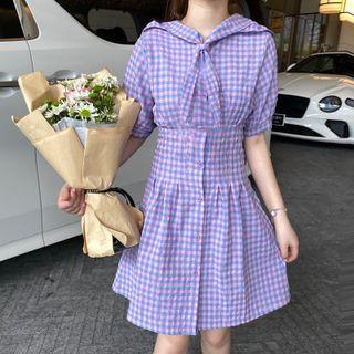 Gingham Mini A-line Dress