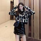 Leopard Long-sleeve Sweater / Mini Skirt