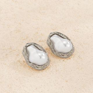Geometry Stud Earring 2279 - 1 Pair - Silver - One Size