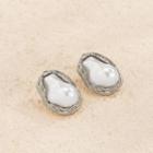 Geometry Stud Earring 2279 - 1 Pair - Silver - One Size