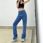 Star High Waist Wide Leg Jeans