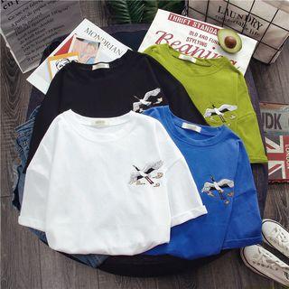 Short-sleeve Eagle Embroidered T-shirt
