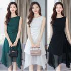 Sleeveless Midi Asymmetric Dress