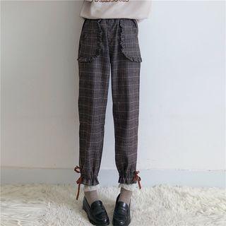 Bow Plaid Pants