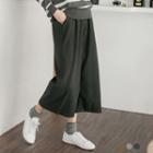 Brushed Pleated Cropped Pants