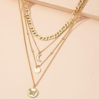 Layered Necklace X494 - Gold - One Size