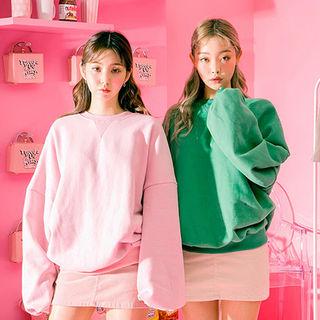 Crop-shoulder Brushed-fleece Lined Sweatshirt