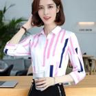 3/4-sleeve Striped Shirt / Dress Pants / Skirt