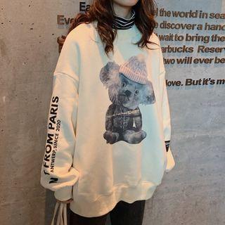 Fleece-lined Graphic Print Sweatshirt