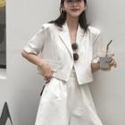 Plaid Short-sleeve Blazer / Plain Short-sleeve Blazer