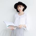 Frilled 3/4-sleeve Blouse