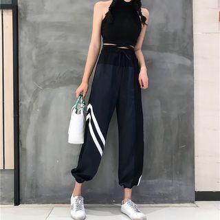 Color-block Loose-fit Pants