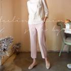 Slit-hem Straight-cut Pants