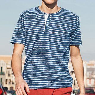 Striped Short-sleeve Henley