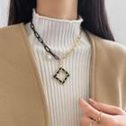 Asymmetrical Square Pendant Necklace