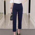 Cropped Plain Straight Pants