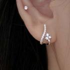 Rhinestone Earring 1 Pair - Rhinestone Earring - White Gold - One Size