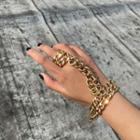 Alloy Chunky Ring Bracelet 0790 - Gold - One Size