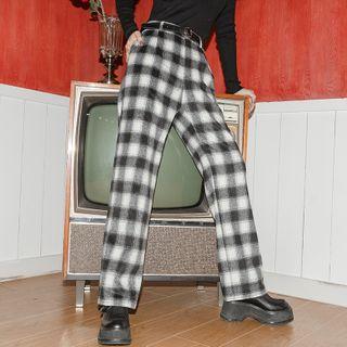 Gingham Straight Leg Pants