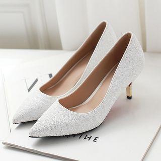 Glittering High-heel Pointy-toe Pumps