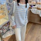 Long Sleeve Color Block Stripe T-shirt