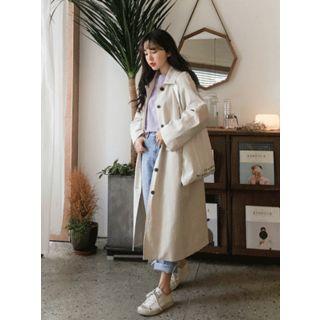 Raglan-sleeve Long Mac Coat