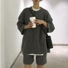 Cable-knit Sweater / Knit Shorts