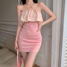 Ruffle Off-shoulder Slim-fit Tube Dress